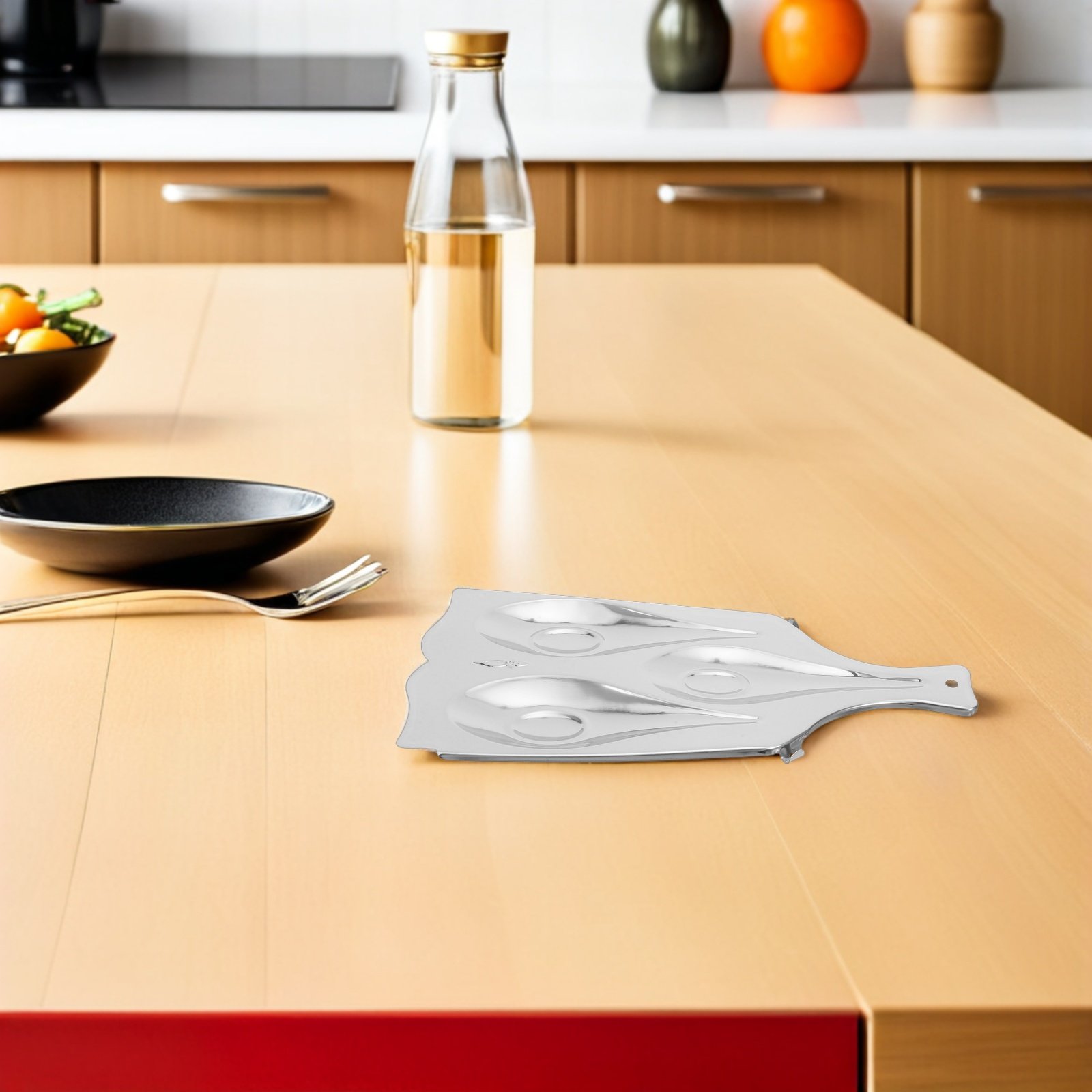 Kitchen Gadgets Under 100 - Stainless Steel Three-Compartment Spoon Rest for
