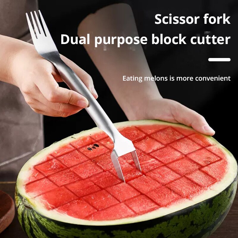Watermelon Slicer Cutter - 1pc Multi-purpose Portable 2In1 Watermelon Fork