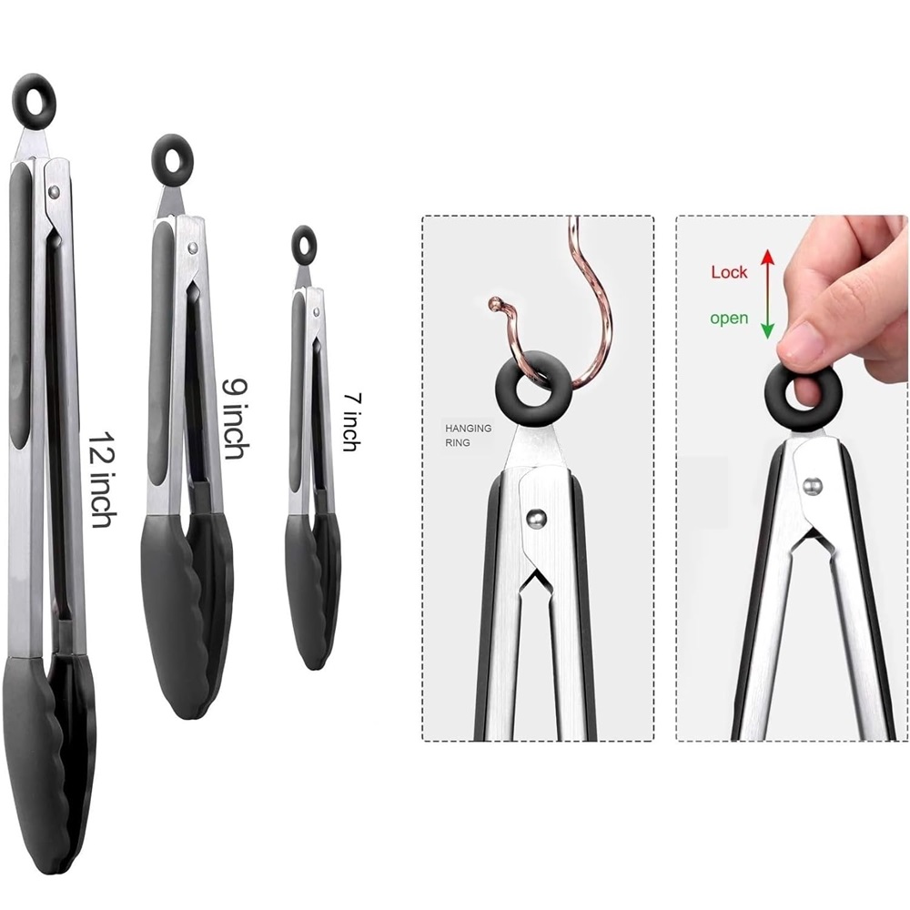 Silicone BBQ Grilling Tongs Ki - Kitchen Gadgets For Cooking ulasan dan harga