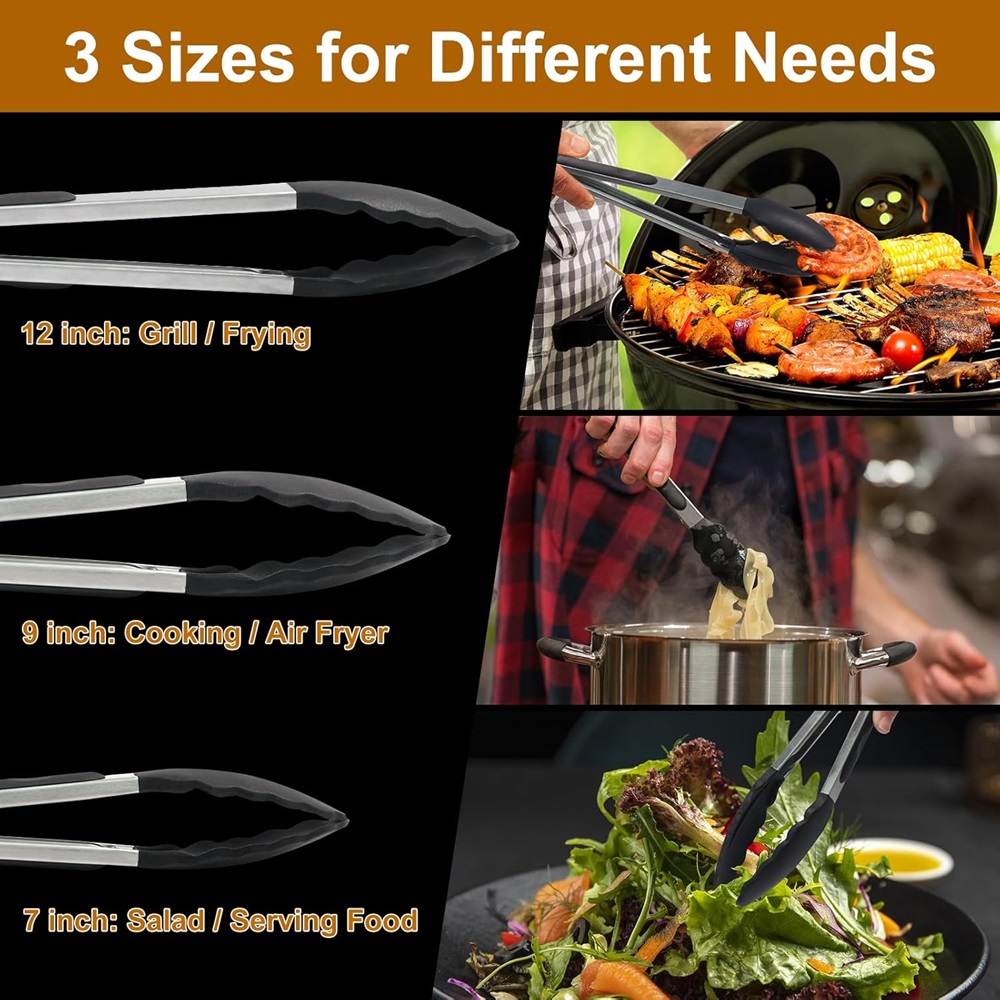 Silicone BBQ Grilling Tongs Ki - Kitchen Gadgets For Cooking ulasan dan harga