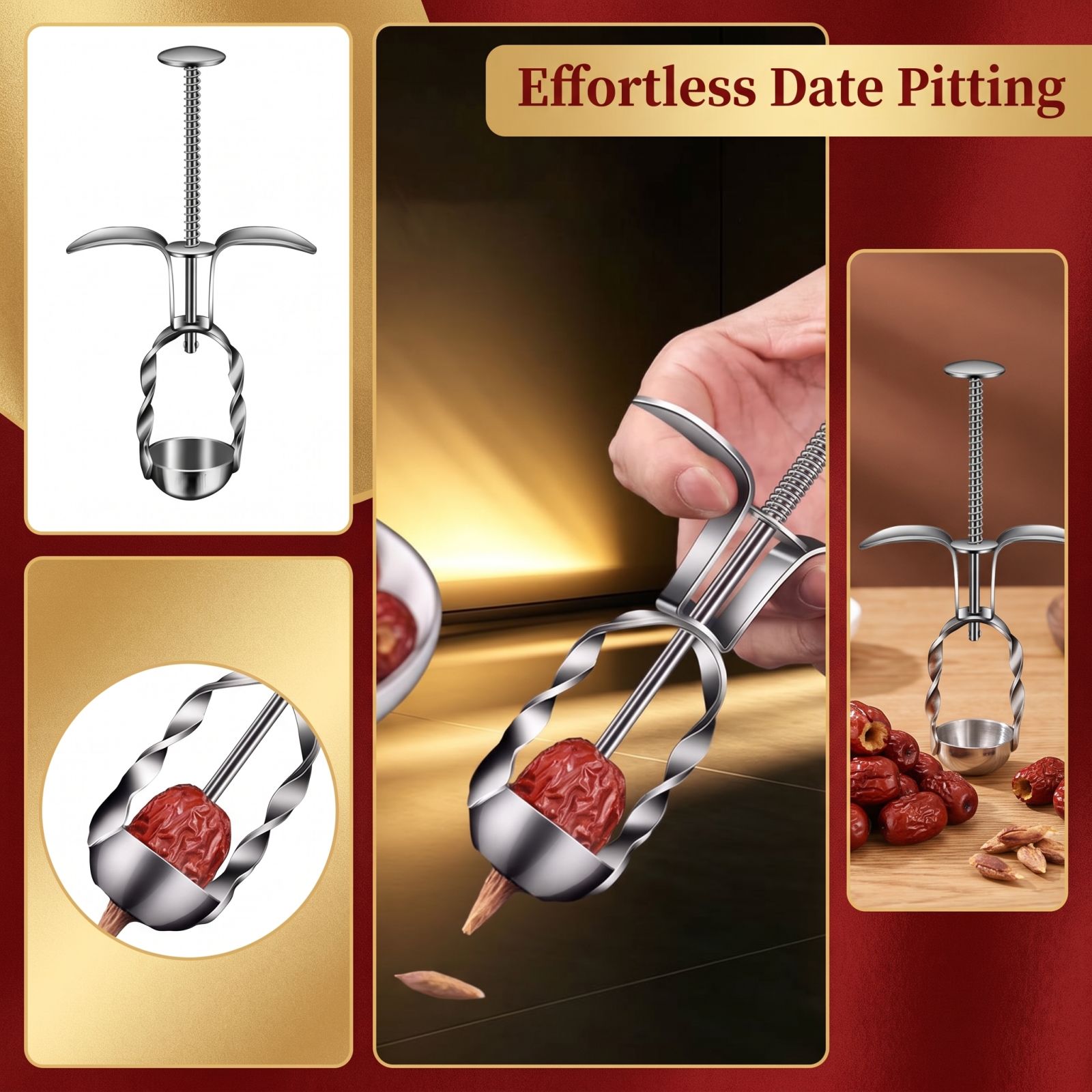 Stainless Steel Red Date Pitte - Kitchen Gadgets For Cooking ulasan dan harga